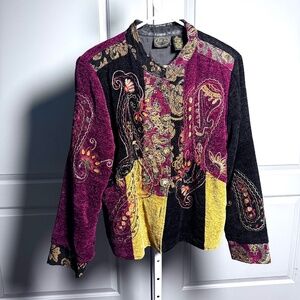 Julia Kin Velvet Patched Jacket SZ M
